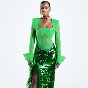 Hanifa Isani Emerald Corset Bodysuit | XL | NWOT
